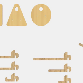 Intra απο ξύλο plywood  Χρώμα wenge 3mm-4mm πάχος - Στήριγμα οθόνης σκουλαρικιών Επιλογή 2 Δίασταση 3x3 cm INTRAFABR-105557742 - Image 1