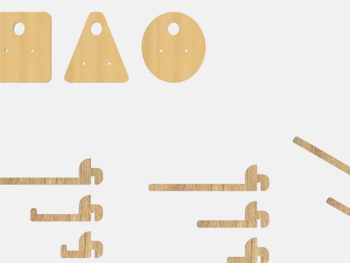 Intra απο ξύλο plywood  Χρώμα wenge 3mm-4mm πάχος - Στήριγμα οθόνης σκουλαρικιών Επιλογή 2 Δίασταση 3x3 cm INTRAFABR-105557742