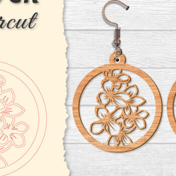 Intra απο ξύλο plywood  Χρώμα wenge 3mm-4mm πάχος - Σκουλαρίκι Flower Δίασταση 3x3 cm INTRAFABR-105557763 - Image 12