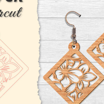 Intra απο ξύλο plywood  Χρώμα wenge 3mm-4mm πάχος - Σκουλαρίκι Flower Δίασταση 3x3 cm INTRAFABR-105557803 - Image 12