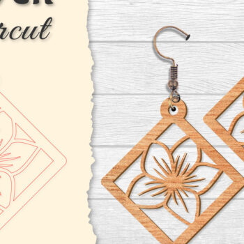 Intra απο ξύλο plywood  Χρώμα wenge 3mm-4mm πάχος - Σκουλαρίκι Flower Δίασταση 3x3 cm INTRAFABR-105557803 - Image 14