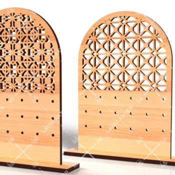 Intra απο ξύλο plywood  Χρώμα wenge 3mm-4mm πάχος - Σετ Σκουλαρίκια 04 Δίασταση 3x3 cm INTRAFABR-77247617 - Image 2