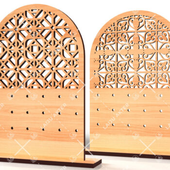 Intra απο ξύλο plywood  Χρώμα wenge 3mm-4mm πάχος - Σετ Σκουλαρίκια 04 Δίασταση 3x3 cm INTRAFABR-77247617 - Image 3