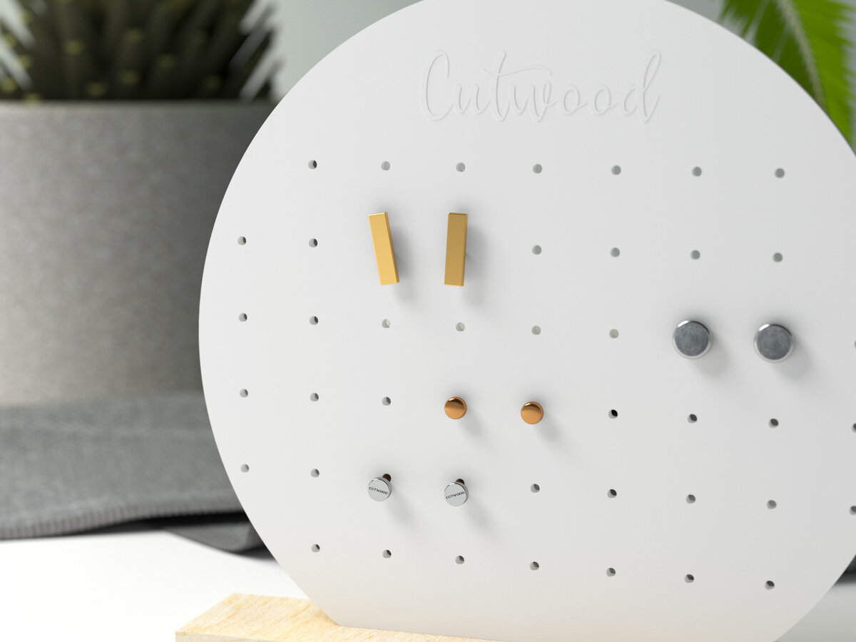 Intra απο ξύλο plywood  Χρώμα wenge 3mm-4mm πάχος - Στάση για κοσμήματα σκουλαρίκι Δίασταση 3x3 cm INTRAFABR-32351871