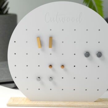 Intra απο ξύλο plywood  Χρώμα wenge 3mm-4mm πάχος - Στάση για κοσμήματα σκουλαρίκι Δίασταση 3x3 cm INTRAFABR-32351871 - Image 3