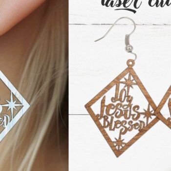 Intra απο ξύλο plywood  Χρώμα wenge 3mm-4mm πάχος - Σκουλαρίκι File, Χριστουγεννιάτικο Σκουλαρίκι Δίασταση 3x3 cm INTRAFABR-9941336 - Image 3