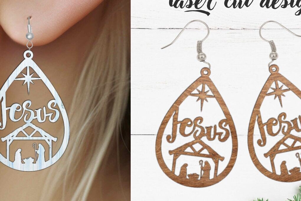 Intra απο ξύλο plywood  Χρώμα wenge 3mm-4mm πάχος - Σκουλαρίκι File, Χριστουγεννιάτικο Σκουλαρίκι Δίασταση 3x3 cm INTRAFABR-85670933