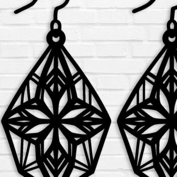 Intra απο ξύλο plywood  Χρώμα wenge 3mm-4mm πάχος - Σκουλαρίκι File, Σκουλαρίκι Δίασταση 3x3 cm INTRAFABR-33944786 - Image 1