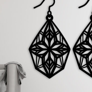 Intra απο ξύλο plywood  Χρώμα wenge 3mm-4mm πάχος - Σκουλαρίκι File, Σκουλαρίκι Δίασταση 3x3 cm INTRAFABR-33944786 - Image 2