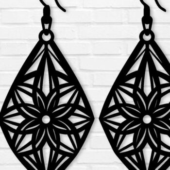 Intra απο ξύλο plywood  Χρώμα wenge 3mm-4mm πάχος - Σκουλαρίκι File, Σκουλαρίκι Δίασταση 3x3 cm INTRAFABR-109680308 - Image 1