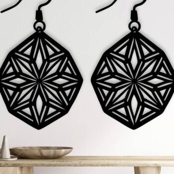 Intra απο ξύλο plywood  Χρώμα wenge 3mm-4mm πάχος - Σκουλαρίκι File, Σκουλαρίκι Δίασταση 3x3 cm INTRAFABR-124570648 - Image 2