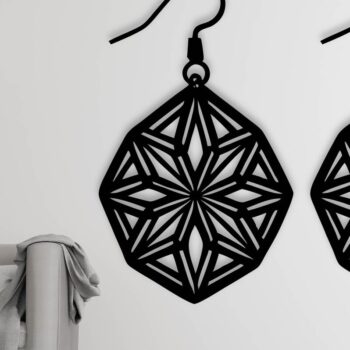 Intra απο ξύλο plywood  Χρώμα wenge 3mm-4mm πάχος - Σκουλαρίκι File, Σκουλαρίκι Δίασταση 3x3 cm INTRAFABR-124570648 - Image 3