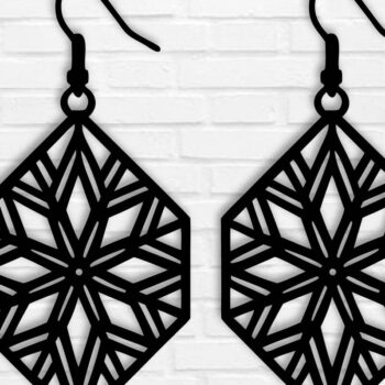 Intra απο ξύλο plywood  Χρώμα wenge 3mm-4mm πάχος - Σκουλαρίκι File, Σκουλαρίκι Δίασταση 3x3 cm INTRAFABR-124570655 - Image 1