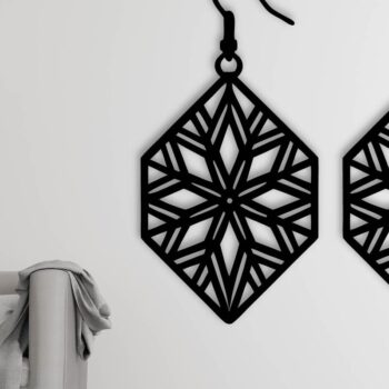 Intra απο ξύλο plywood  Χρώμα wenge 3mm-4mm πάχος - Σκουλαρίκι File, Σκουλαρίκι Δίασταση 3x3 cm INTRAFABR-124570655 - Image 3