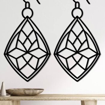 Intra απο ξύλο plywood  Χρώμα wenge 3mm-4mm πάχος - Σκουλαρίκι File, Σκουλαρίκι Δίασταση 3x3 cm INTRAFABR-124570676 - Image 2