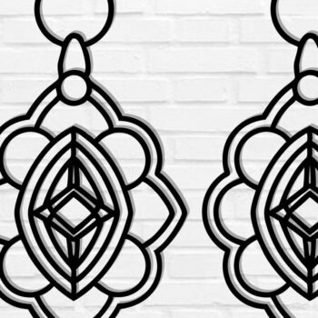 Intra απο ξύλο plywood  Χρώμα wenge 3mm-4mm πάχος - Σκουλαρίκι File, Σκουλαρίκι Δίασταση 3x3 cm INTRAFABR-124570559 - Image 1