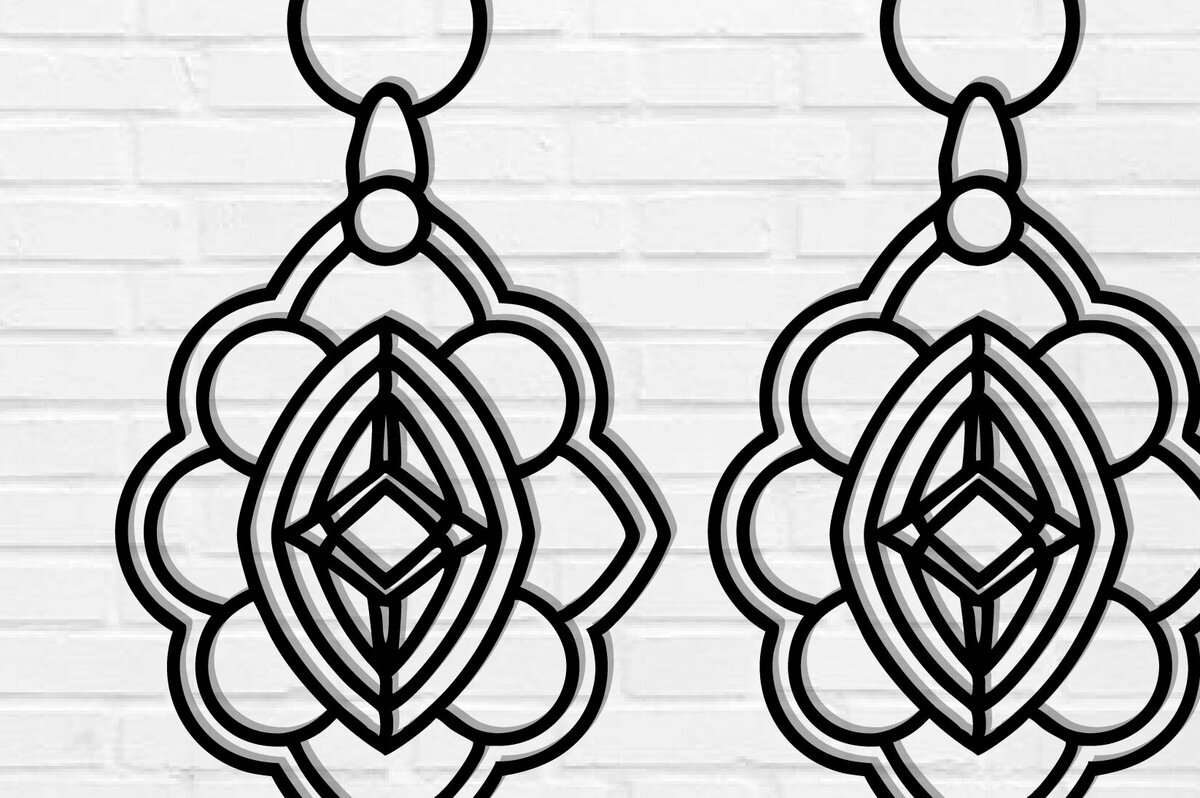 Intra απο ξύλο plywood  Χρώμα wenge 3mm-4mm πάχος - Σκουλαρίκι File, Σκουλαρίκι Δίασταση 3x3 cm INTRAFABR-124570559