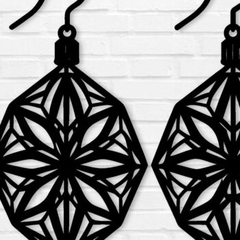 Intra απο ξύλο plywood  Χρώμα wenge 3mm-4mm πάχος - Σκουλαρίκι File, Σκουλαρίκι Δίασταση 3x3 cm INTRAFABR-105070871 - Image 1