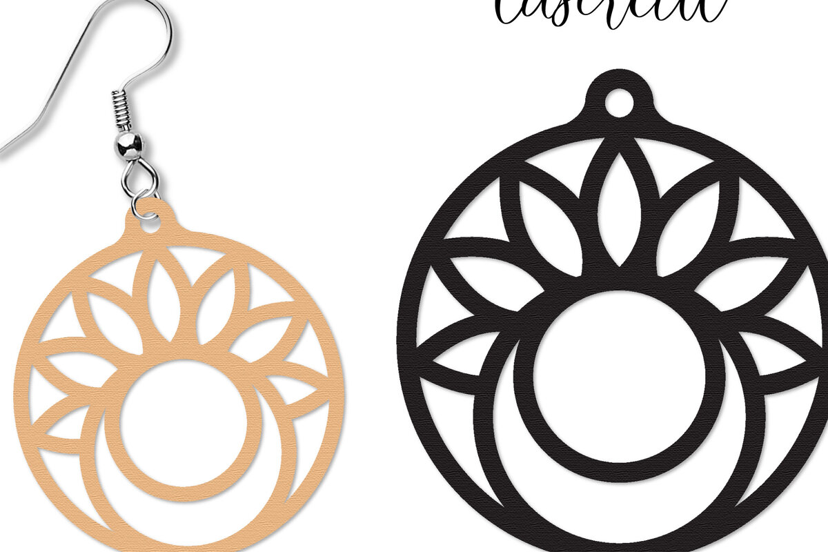 Intra απο ξύλο plywood  Χρώμα wenge 3mm-4mm πάχος - Σκουλαρίκι Δίασταση 3x3 cm INTRAFABR-110737894