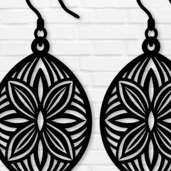 Intra απο ξύλο plywood  Χρώμα wenge 3mm-4mm πάχος - Σκουλαρίκι , Σκουλαρίκι Δίασταση 3x3 cm INTRAFABR-110751007 - Image 1