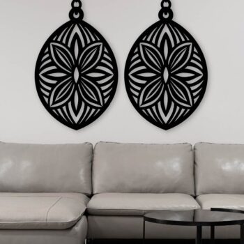 Intra απο ξύλο plywood  Χρώμα wenge 3mm-4mm πάχος - Σκουλαρίκι , Σκουλαρίκι Δίασταση 3x3 cm INTRAFABR-110751007 - Image 2