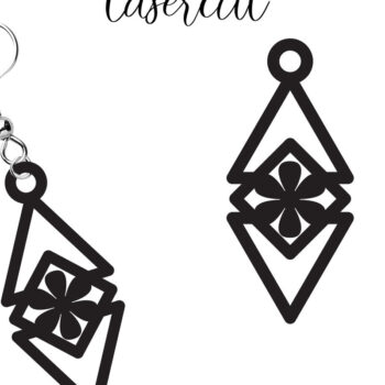 Intra απο ξύλο plywood  Χρώμα wenge 3mm-4mm πάχος - Σκουλαρίκι LaserCut - Lasercut Δίασταση 3x3 cm INTRAFABR-110751000 - Image 11