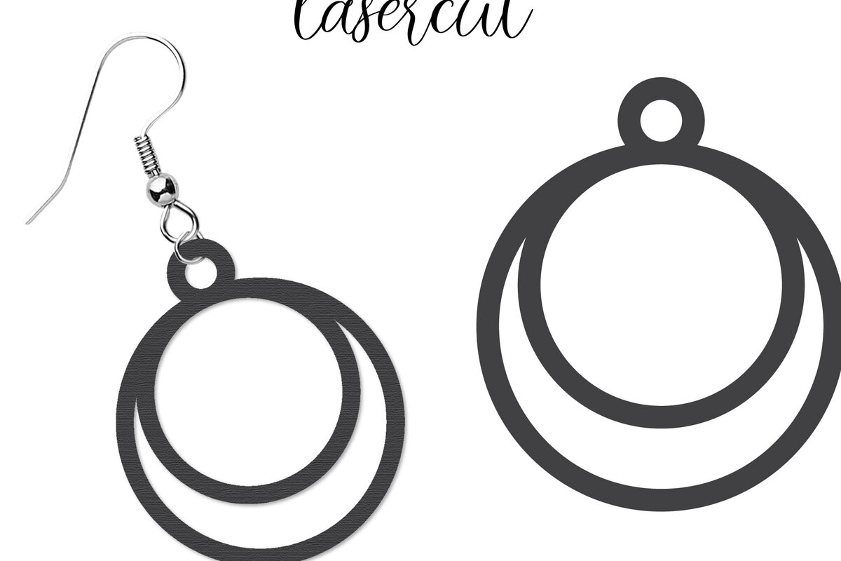 Intra απο ξύλο plywood  Χρώμα wenge 3mm-4mm πάχος - Σκουλαρίκι LaserCut - Lasercut Δίασταση 3x3 cm INTRAFABR-110751232