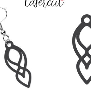 Intra απο ξύλο plywood  Χρώμα wenge 3mm-4mm πάχος - Σκουλαρίκι LaserCut - Lasercut Δίασταση 3x3 cm INTRAFABR-109516656