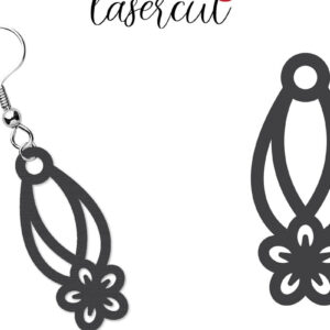 Intra απο ξύλο plywood  Χρώμα wenge 3mm-4mm πάχος - Σκουλαρίκι LaserCut - Lasercut Δίασταση 3x3 cm INTRAFABR-109516762