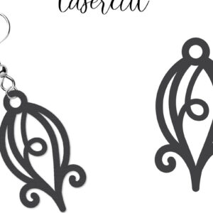 Intra απο ξύλο plywood  Χρώμα wenge 3mm-4mm πάχος - Σκουλαρίκι LaserCut - Lasercut Δίασταση 3x3 cm INTRAFABR-109516821