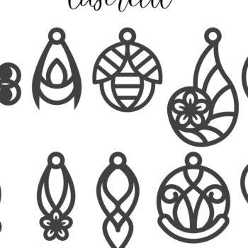 Intra απο ξύλο plywood  Χρώμα wenge 3mm-4mm πάχος - Σκουλαρίκι LaserCut - Lasercut Δίασταση 3x3 cm INTRAFABR-109516874 - Image 1