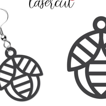 Intra απο ξύλο plywood  Χρώμα wenge 3mm-4mm πάχος - Σκουλαρίκι LaserCut - Lasercut Δίασταση 3x3 cm INTRAFABR-109516874 - Image 4