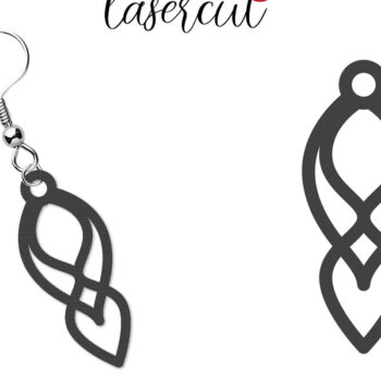 Intra απο ξύλο plywood  Χρώμα wenge 3mm-4mm πάχος - Σκουλαρίκι LaserCut - Lasercut Δίασταση 3x3 cm INTRAFABR-109516874 - Image 9