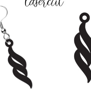 Intra απο ξύλο plywood  Χρώμα wenge 3mm-4mm πάχος - Σκουλαρίκι LaserCut - Lasercut Δίασταση 3x3 cm INTRAFABR-109410596