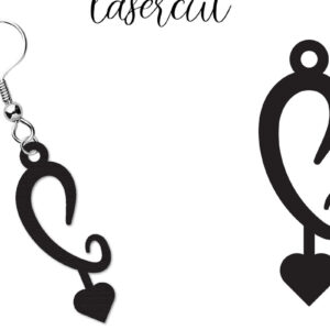 Intra απο ξύλο plywood  Χρώμα wenge 3mm-4mm πάχος - Σκουλαρίκι LaserCut - Lasercut Δίασταση 3x3 cm INTRAFABR-109516369