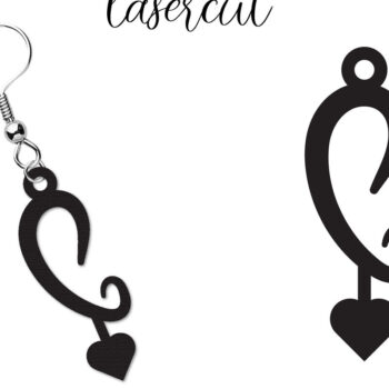 Intra απο ξύλο plywood Χρώμα wenge 3mm-4mm πάχος - Σκουλαρίκι LaserCut - Lasercut Δίασταση 3x3 cm INTRAFABR-109516369 - Image 1