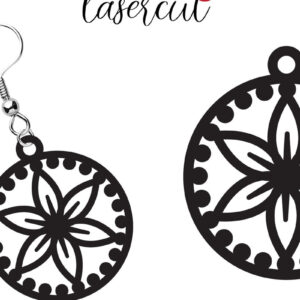 Intra απο ξύλο plywood  Χρώμα wenge 3mm-4mm πάχος - Σκουλαρίκι LaserCut - Lasercut Δίασταση 3x3 cm INTRAFABR-109516417