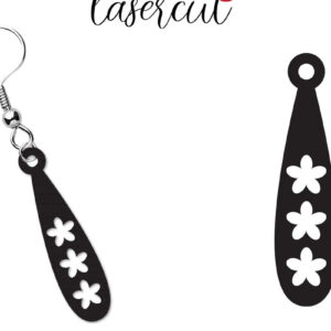 Intra απο ξύλο plywood  Χρώμα wenge 3mm-4mm πάχος - Σκουλαρίκι LaserCut - Lasercut Δίασταση 3x3 cm INTRAFABR-109516513