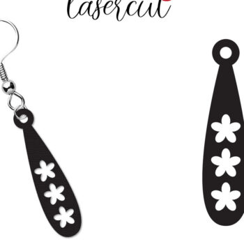 Intra απο ξύλο plywood Χρώμα wenge 3mm-4mm πάχος - Σκουλαρίκι LaserCut - Lasercut Δίασταση 3x3 cm INTRAFABR-109516513 - Image 1