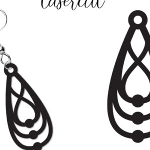 Intra απο ξύλο plywood  Χρώμα wenge 3mm-4mm πάχος - Σκουλαρίκι LaserCut - Lasercut Δίασταση 3x3 cm INTRAFABR-81117210