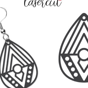 Intra απο ξύλο plywood  Χρώμα wenge 3mm-4mm πάχος - Σκουλαρίκι LaserCut - Lasercut Δίασταση 3x3 cm INTRAFABR-47217956