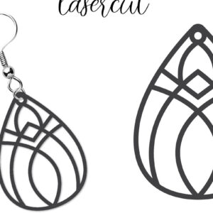 Intra απο ξύλο plywood  Χρώμα wenge 3mm-4mm πάχος - Σκουλαρίκι LaserCut - Lasercut Δίασταση 3x3 cm INTRAFABR-82319717