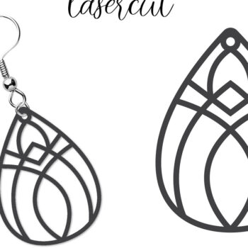 Intra απο ξύλο plywood Χρώμα wenge 3mm-4mm πάχος - Σκουλαρίκι LaserCut - Lasercut Δίασταση 3x3 cm INTRAFABR-82319717 - Image 1