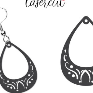 Intra απο ξύλο plywood  Χρώμα wenge 3mm-4mm πάχος - Σκουλαρίκι LaserCut - Lasercut Δίασταση 3x3 cm INTRAFABR-82321492