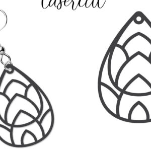 Intra απο ξύλο plywood  Χρώμα wenge 3mm-4mm πάχος - Σκουλαρίκι LaserCut - Lasercut Δίασταση 3x3 cm INTRAFABR-82336563