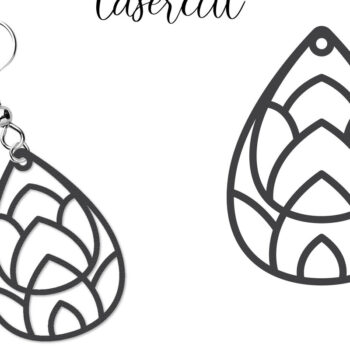 Intra απο ξύλο plywood Χρώμα wenge 3mm-4mm πάχος - Σκουλαρίκι LaserCut - Lasercut Δίασταση 3x3 cm INTRAFABR-82336563 - Image 1