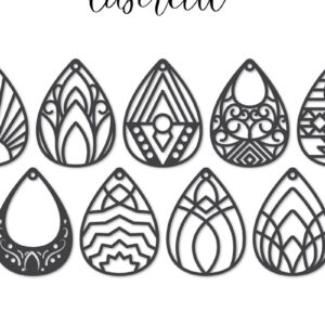 Intra απο ξύλο plywood  Χρώμα wenge 3mm-4mm πάχος - Σκουλαρίκι LaserCut - Lasercut Δίασταση 3x3 cm INTRAFABR-82306905