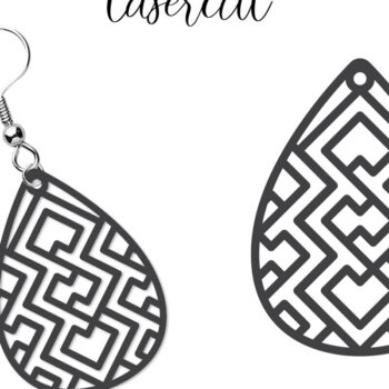 Intra απο ξύλο plywood Χρώμα wenge 3mm-4mm πάχος - Σκουλαρίκι LaserCut - Lasercut Δίασταση 3x3 cm INTRAFABR-82306905 - Image 7