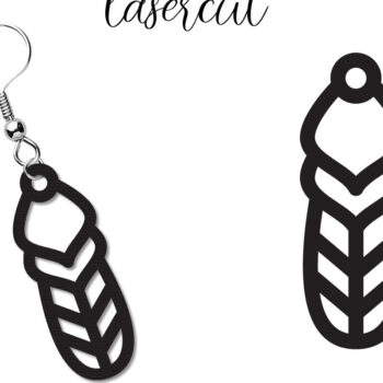 Intra απο ξύλο plywood  Χρώμα wenge 3mm-4mm πάχος - Σκουλαρίκι LaserCut - Lasercut Δίασταση 3x3 cm INTRAFABR-117890848 - Image 1