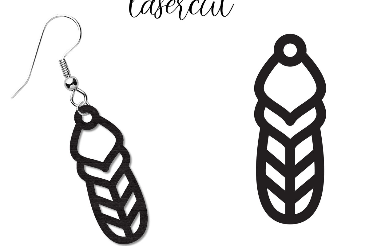 Intra απο ξύλο plywood  Χρώμα wenge 3mm-4mm πάχος - Σκουλαρίκι LaserCut - Lasercut Δίασταση 3x3 cm INTRAFABR-117890848